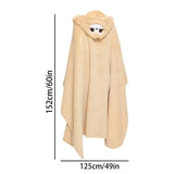 Winter Hooded Flannel Sloth Shaped Blanket