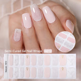 20 Tips Gradient French Semi-Cured Gel Nail Sticker