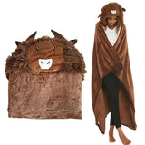 Winter Hooded Flannel Sloth Shaped Blanket