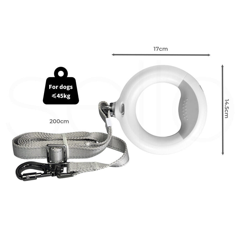 Dog Leash Ring Led with inbuilt poop bags