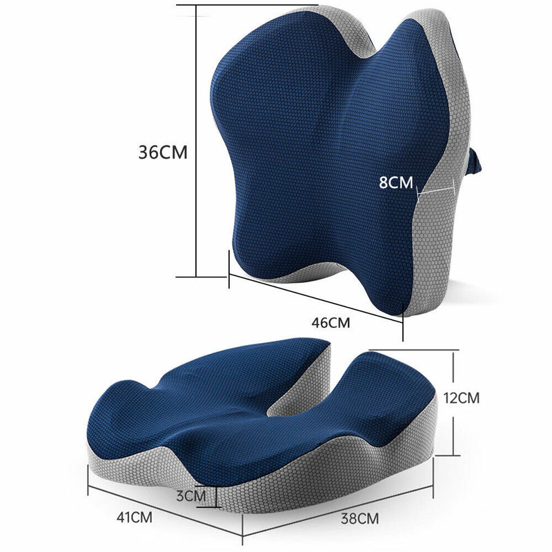Memory Foam Seat Cushion with Back Support