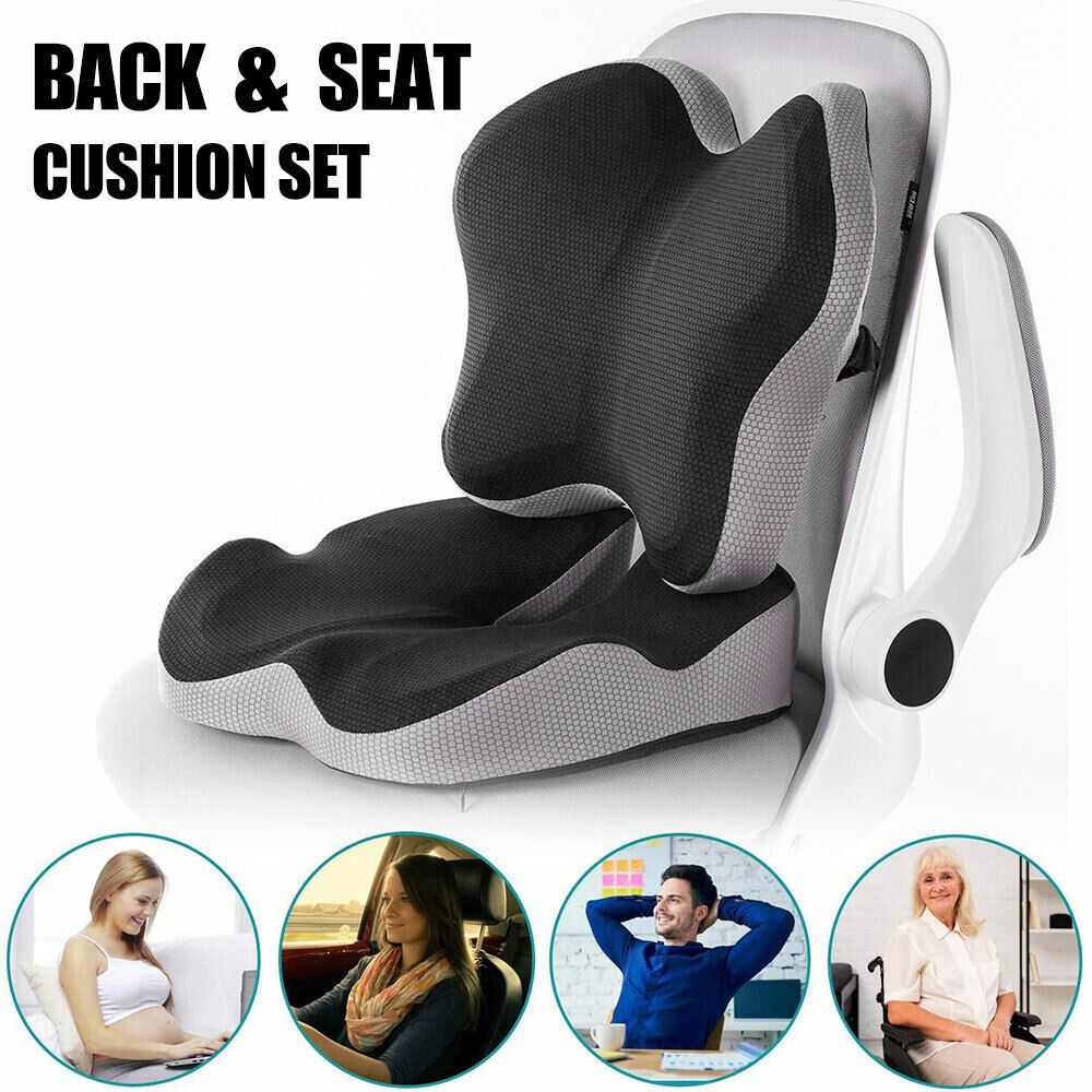 Memory Foam Seat Cushion with Back Support