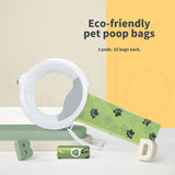 Dog Leash Ring Led with inbuilt poop bags